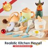 BUYGER Pretend Play Kitchen Accessories Toys Set, Cookware Pots and Pans Cooking Utensils Playset Gifts for 3 4 5 Years Old Kids Girls Boys Toddler