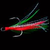 AMHDV Feather Fishing Hooks Strong Treble Hooks Size 2 4 6 8 10 (Pack of 20) (Red and green, 8#)