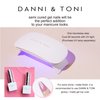 DANNI & TONI Semi Cured Gel Nail Strips Classic French (Crystal Frost) Sheer French Gel Nail Stickers with White Tips Glossy Nail Polish Wraps 28 Stickers
