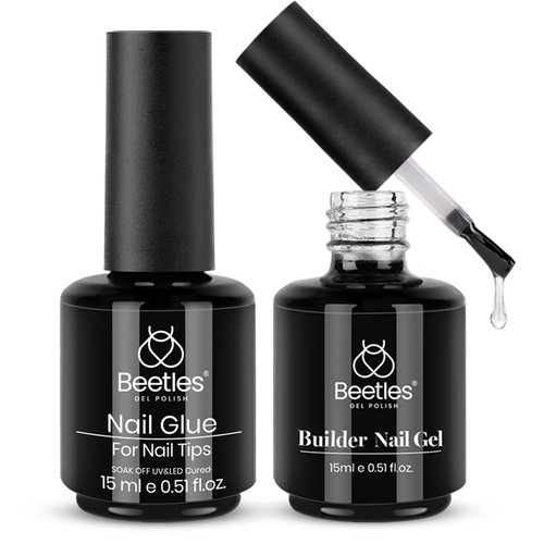 Beetles Gel Polish 5 In 1 Nail Glue and Builder Nail Gel 7 in 1 Builder Strengthener Gel Clear Building Gel Hard Gel for Nails Builder Extension, Uv LED Lamp Nail Gel for Nail Tips Nail Art Design