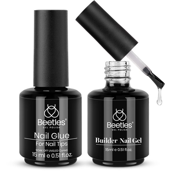 Beetles Gel Polish 5 In 1 Nail Glue and Builder Nail Gel 7 in 1 Builder Strengthener Gel Clear Building Gel Hard Gel for Nails Builder Extension, Uv LED Lamp Nail Gel for Nail Tips Nail Art Design