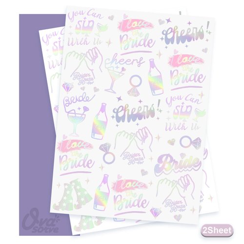 Ovasorve Bachelorette Cheers Temporary Tattoos 48 Iridescent Styles Tattoos for Cheers Decorations Bachelorette Party Supplies Bridesmaid Bride To Be Party Favor