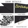 CAVETEE Princess Crown and Birthday Princess Sash,Black Birthday Tiara With Glitter Sash for Princess Party Decorations Happy Birthday Accessories Birthday Crown and Tiara for Women Girls