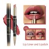 KUNSHNBEI Bean Pink Lip Liner and Lipstick for Women, Long Lasting color 2 in 1 Lipstick with Lip Liner Pencil Combo, Lipliner Pencil, Waterproof 24 Hour lipstick with lip liner