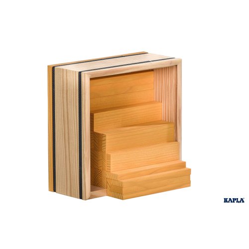 KAPLA 40 Squares Yellow - Wooden Construction Set - 40 Yellow Colored Building Planks - for Ages 3+