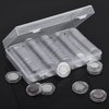 Hicarer 100 Pieces Clear Plastic Coin Capsules Coin Holders for Collectors Coin Protectors Coin Case with Storage Organizer Box for Morgan Silver Dollars Glitter Samples Collection Supplies, 30 mm