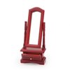 Miniature Furniture Fitting Mirror 1:12 Scale Dollhouse Bedroom Dressing Mirror with Drawer Model Accessory Mini Scene Ornament Desktop Decoration（Red