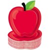50PCS Red Apple Party Paper Plates Decorations Back to School Paper Plates First Day of School Party Supplies School Disposable Tableware for 50 Guests for Christmas Kindergarten Preschool 6.6X7.4