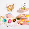 33 Pcs Donut Grow up Cake Topper Baby Sprinkle Decorations Dount Themed Cake Topper Realistic Artificial Donuts Mini Donut Cupcake Topper for Kids Birthday Donut Themed Party Supplies