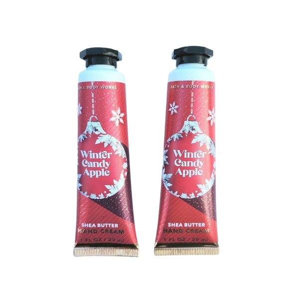 Bath & Body Works Shea Butter Hand Cream Travel Size1.0 Fluid Ounce, 2-Pack (Winter Candy Apple)