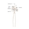 Soulshow 5 Pieces White Flower Bridal Wedding Hair Pins for Women Resilient No Deformation Polymer Clay Flower Hair Pins Pearl Rhinestones Wedding Hair Pieces for Brides