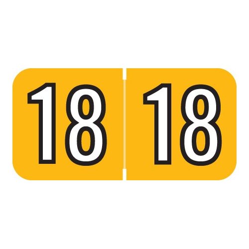 Amerifile Style 2018 File Folder Labels, Amber, Roll of 500, 3/4" x 1-1/2"