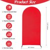 Spandex Fitted Wedding Arch Cover 7.2FT Red Arch Backdrop Cover, Round Top Chiara Backdrop Stand Covers for Wedding Birthday Party Baby Shower Banquet Arch Decoration (Red, 7.2FT)