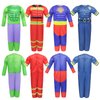 Teuevayl Boys Muscle Chest Dress up Costumes Set Trunk with Superhero, Policeman, Fireman, Kids Pretend Role Play , Boys Dress up Clothes for Kids Ages 4-7