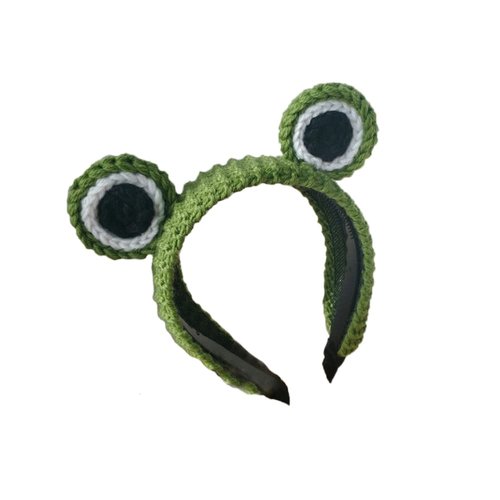 ZHOUMEIWENSP Frog Big Eyes Headband for Women Girls SPA Skin Care Facial Hair Band Makeup Washing Hair Accessories (Green)