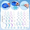 Clabby 48 Pcs Christmas Winter Snowflake Hanging Swirls Decorations Snowflakes Hanging Ceiling Streamers Glittery Snowflakes Ornament for Christmas Winter Snowflake Party Birthday Party