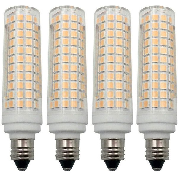 Edearkar 15W E11 LED Bulb Dimmable 136LEDs 150W Halogen Bulbs Equivalent, 1500lm, 110V, Warm White 3000K, E11 Base, Dimmable LED Candelabra Lamp for Home Light, Pack of 4