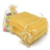 G2PLUS Organza Bags 4×6 Inches, 100PCS Gold Organza Gift Bags with Drawstring, Organza Mesh Jewelry Pouches, Sheer Candy Bags for Christmas, Wedding Party Favors