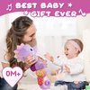 AWOTOY Baby Toys 0-6-12 Months,Musical Stuffed Animals Activity Soft Infant Toys with Multi-Sensory Crinkle, Rattle and Textures,Boys Newborn Baby Girl Toys, Seahorse, Purple