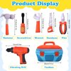7 Pcs My 1st Toolbox Playset Stuffed Construction Tools Plush Toy Including Drill, Screwdriver, Handsaw, Hammer, Wrench, Plier and Zippered Tool Box for Toddlers Kids Christmas Birthday Party Favor
