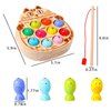 kidus Montessori Magnetic Wooden Fishing Game for Toddlers 1-3 Years Old,Fine Motor Skills Early Learning Eyes Hands Cooperation Toy for Boys & Girls Great Birthday Gift