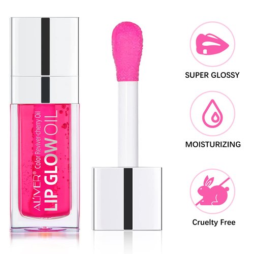 sefudun Hydrating Lip Glow Oil-Moisturizing Lip Gloss -Hydrating Lip Glow Oil Long Lasting Waterproof Lip Tint Set Lip Stain (PINK)