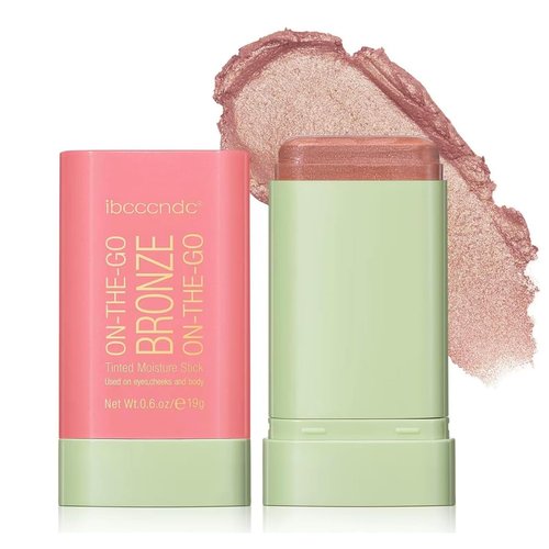 GECOMO On-The-Go Soft Creamy Highlighter Blush Bronzer Makeup Stick,Blendable Natural Glow Makeup Cream Blush Highligh 0.6 Oz - 01 WARM GLOW