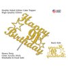 91 Birthday Cake Topper Gold Glitter, Party Decoration Ideas, Premium Quality, Sturdy Doubled Sided Glitter, Acrylic Stick. Made in USA (91st)