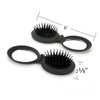 NuAngela Mini Hairbrush, Folding Hair Brush With Mirror Set, Compact Pocket Size, Travel Pop Up Hair Comb, Easy Keep in Purse, Gym Car Bag (2Black)