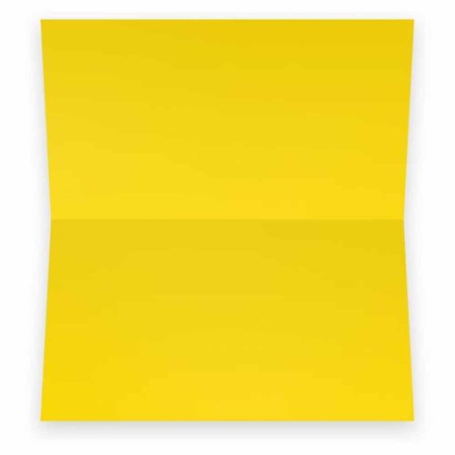 Yellow Place Cards - Flat or Tent - 10 or 50 Pack - White Blank Front with Solid Color Border - Placement Table Name Seating Stationery Party Supplies - Occasion or Dinner Event (10, Tent Style)