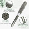Beauty Carves Round Hair Brush, 25 mm Barrel with 2 Clips – Blowout Brush with Flexible Nylon 66 Bristles - Nano Ionic Heat Resistant Tech for Professional Curling, Styling & Shining Texture