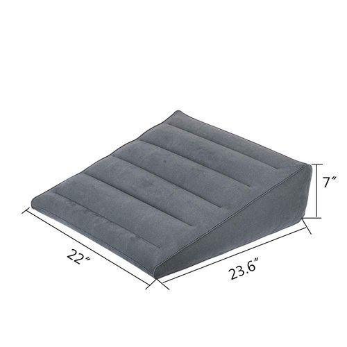 WEY&FLY Inflatable Wedge Pillow - Polyvinyl Chloride Lightweight and Portable, Fast Inflating/Deflation Through The Valve, Suitable for Travel/Inflatable Portable Bed Wedge 23.6" x 22" x 7"