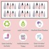 ANDGING Stiletto Press on Nails Black Medium Long French Tip Fake Nails Acrylic Glue on Nails with Silver Glitter Design Women False Nails with Glue Manicure Gel Stick on Nails for Wedding Birthday