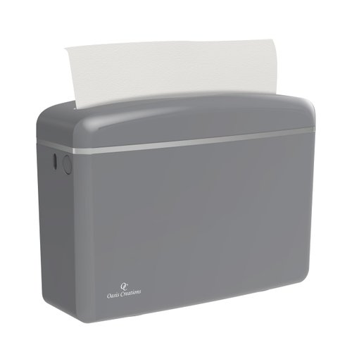 Countertop Multifold Hand Paper Towel Dispenser by Oasis Creations, Single Sheet Dispensing – Glossy Gray