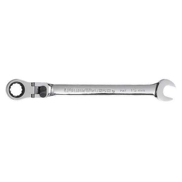 GEARWRENCH XL Locking Flex Head Ratcheting Combination Wrench 15mm, 12 Point- 85615