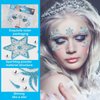 FULANSI Snowflake Face Stickers Christmas Face Gems Tattoo Stickers Glitter Blue Snowflake Star Temporary Tattoo for Adult Kids Face Eye Winter Christmas Makeup Princess Party Decor Supplies 2Pcs