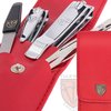 3 Swords Germany - brand quality 4 piece manicure pedicure grooming kit set for professional finger & toe nail care tweezers file clipper fashion leather case in gift box, Made by 3 Swords (02570)