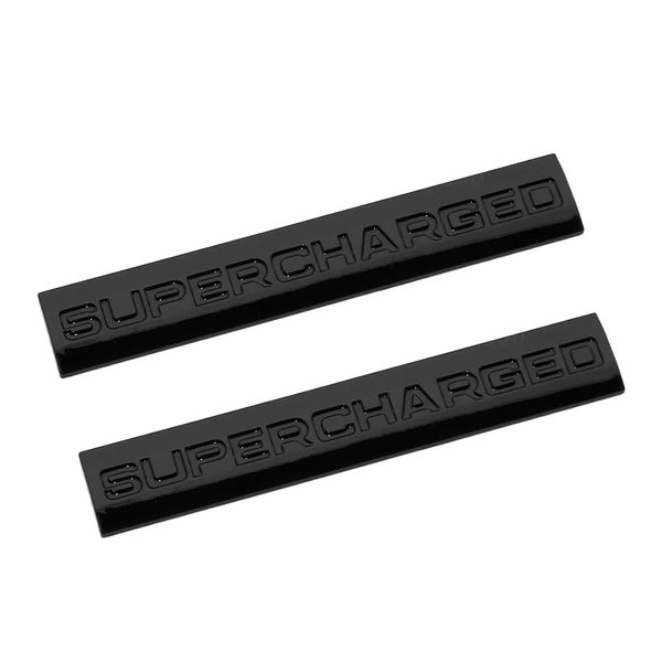 2X Supercharged Letter Car Sport Liftgate Logo Emblem Badge Nameplate (Matte Black)