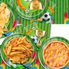 41pcs Soccer Party Supplies ,include 20 Plates, 20 Napkin and 1pcs Tablecloth,Used for Soccer Birthday Party Decoration (Green Soccer III)
