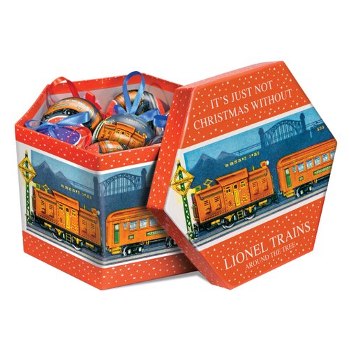 Lionel Trains Pre-War Ornament Gift Box, 3" diameter (75mm)(921011)