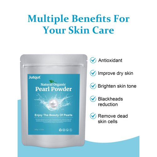 Jutqut Freshwater Pearl Powder Organic, 300g 100% Natural Pearl Powder, Organic Pearl Powder, DIY Skincare —DIY Antioxidant, Hydrating, Pore-Shrinking, Anti-Aging Mask, Pearl Powder Supplement
