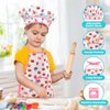 Toyze Birthday Gifts for 3-8 Year Old Girls Cute Stuff Apron for Girls Kids Cooking Sets Toddler Toys Kids Chef Hat and Apron Easter Christmas Stocking Stuffers White-with Cookbook