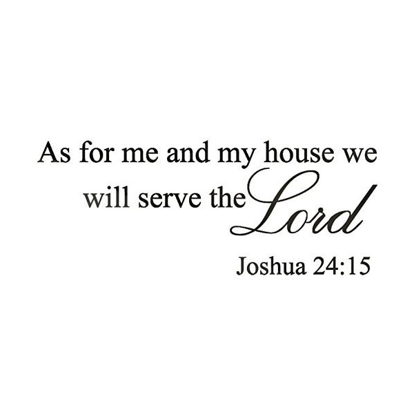 Black 13'' X 32'' Decalgeek As for me and My House, we Will Serve The Lord Vinyl Wall Art Inspirational Quotes and Saying Home Decor Decal Sticker steamss