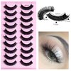 LuckForever 10 Pairs False Eyelashes Russian Strips Eye Lashes Wispy False Lash Fluffy Eyelash Extension Natural Look D Curly Fake Eyelashes Reusable Volume Eye Lash for Women Girls