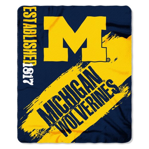 The Northwest Company NCAA Michigan Wolverines Fleece Throw Blanket, 50" x 60", Painted