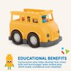 Battat – School Bus – 8Pc Construction Set – 5 Figures & 2 Blocks – Build-On Vehicle – 12 Months + – Locbloc® School Bus
