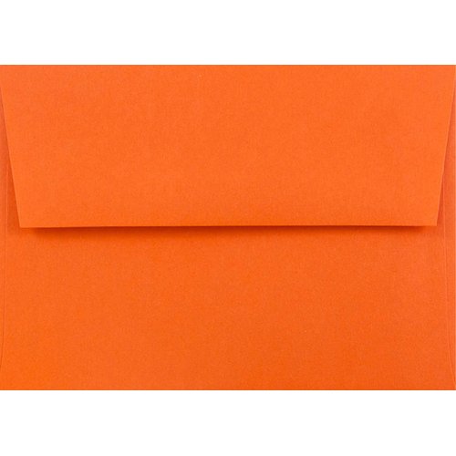 50 Pack A7 Orange Envelopes, Square Flap Gummed Seal, Vibrant Orange Printable Envelopes For Invitations, Greeting Cards, Weddings, Birthdays, Mailing, Halloween, Thanksgiving, Any Occasion