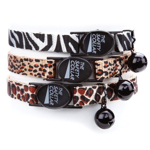 Meow Town Cheetah-Print Nylon Cat Collar, 8–12 inch