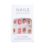 Christmas Press on Nails Short Almond Fake Nails with Gingerbread Man Designs Nails Press Ons Snowflake Glue on Nails Full Cover False Nails Christmas Acrylic Nails for Women 24Pcs