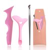 3Pcs Eyeliner Stencil Reusable Silicone Eyeliner & Scythe Eyeliner Brush Auxiliary Mascara Shield Multipurpose Eye Makeup Tool Eyeshadow Applicator for Winged Eyeliner, Eyelashes, Lip Liner (Pink)